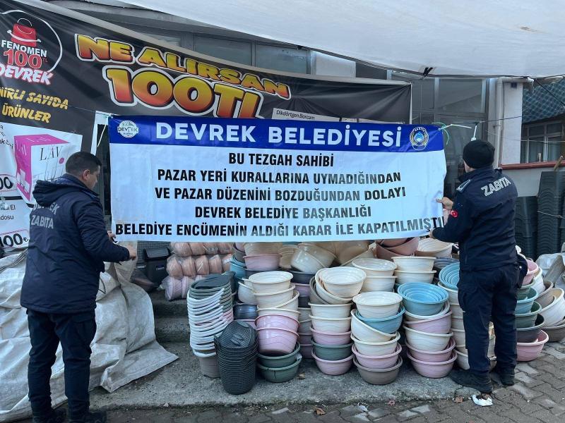 Devrek'te zabıta göz açtırmıyor, kurallara uymayan tezgah encümen kararıyla kapatıldı Devrek'te zabıta göz açtırmıyor, kurallara uymayan tezgah encümen kararıyla kapatıldı